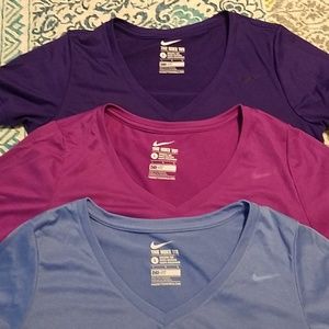Nike v neck dry fit shirts